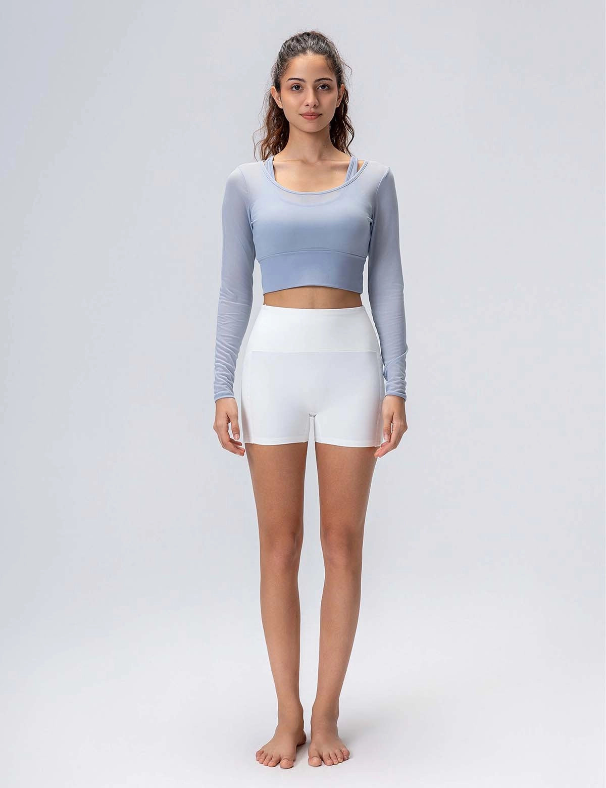 Sheer-Sleeve Strap Top